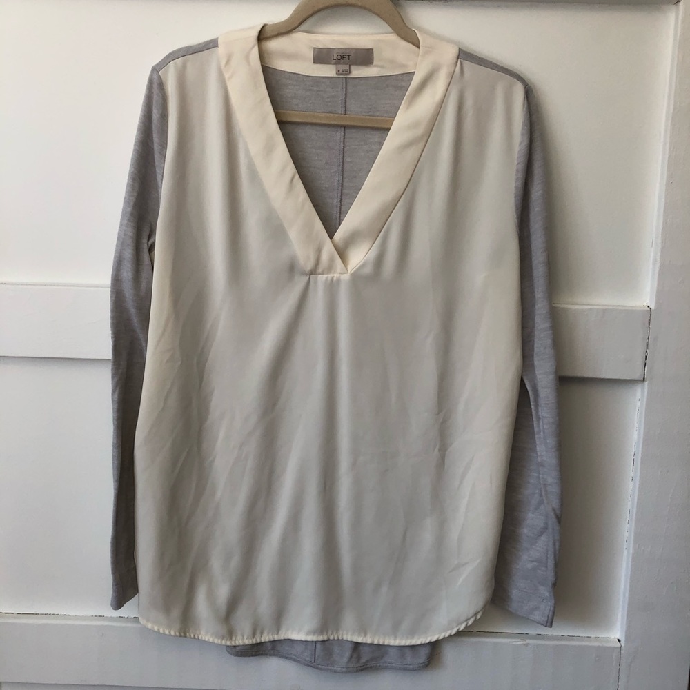 Two toned long sleeve top